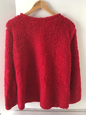 Red Sweater Cardigan, XL thumbnail 3