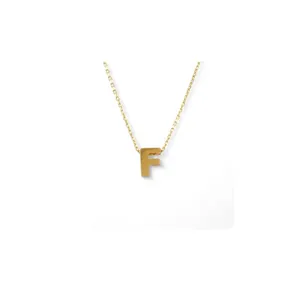 Boutique NEW Women's Letter F Dainty 14k Gold‎ Filled Block Necklace, 16-18” thumbnail 10