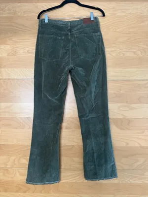 Madewell Olive Corduroy Button-Front Bootcut Pants thumbnail 2