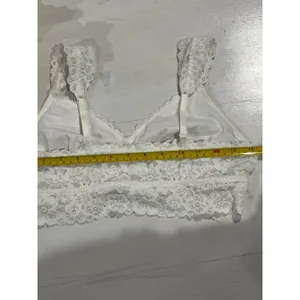 Aerie Lace Bralette White and‎ red lace Lined Wireless Small/Large thumbnail 9
