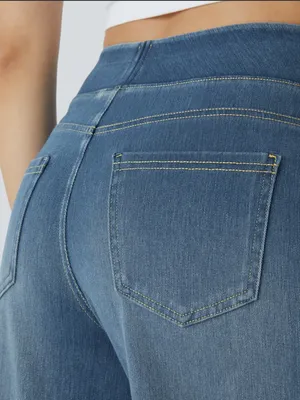 Halara Flex™ High Waisted Pockets Baggy Wide Leg Washed Casual Jeans,Mayan Blue thumbnail 6