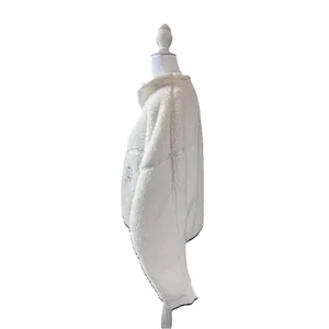 Sonoma Juniors' SO Pullover White Size S Sherpa High Pile Quarter-Zip Oversize New thumbnail 3