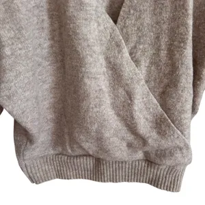 Rachel Zoe Womens XS Oatmeal Merino Wool Blend Surplice Wrap Dolman Sweater thumbnail 4