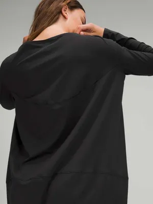 Lululemon NWT Back in action Long Sleeve Black Dress Oversized Size 6 thumbnail 3