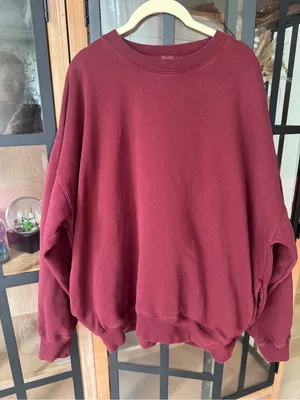 Brandy Melville John Galt Burgundy Crew Neck Sweatshirt pullover fleece maroon thumbnail 4