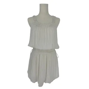 Ramy Brook NWT Lydia White Gold Lurex Smocked Mini‎ Dress XS thumbnail 2