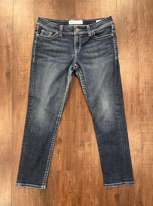 Buckle BKE Jeans Women's Blue Denim Harper Skinny Pants Size 33 33x30 Dark Wash thumbnail 1