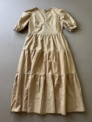 Sunday Up Boho Puff Sleeve Tiered Midi Dress thumbnail 2
