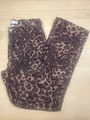 Abercrombie The Baggy Low Rise Curve Love Leopard Jeans Sz 26 thumbnail 6