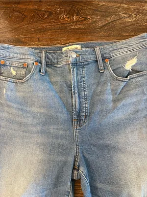 Madewell Perfect Vintage Jean Womens 32 Blue NWT Distressed Denman Wash NC328 thumbnail 3