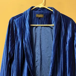 Majorelle Fairbanks‎ Velvet Cobalt Blue Blazer Size Small thumbnail 2