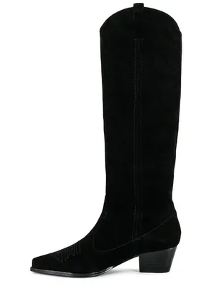Raye Castiel Suede Cowboy Boots Black Womens Size 8 thumbnail 3