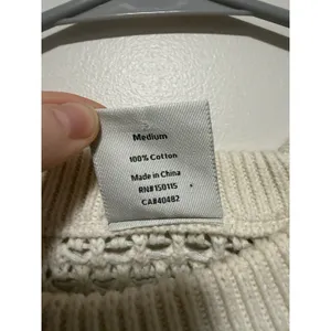 Varley Alva Knit Short Sleeve Sweater in Egret Size Medium thumbnail 5