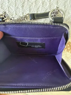 Nannini Black Furry Mini Bag Leather Wallet thumbnail 3