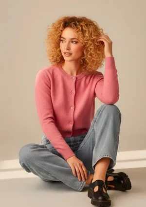 NWT Coral Pink Button thumbnail 1