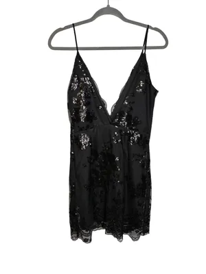 🖤 SUPERDOWN Abigal Mini Dress Size M Black Sequin Lace Party Cocktail Dress‎ 🖤 thumbnail 4