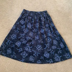 VTG Boho Hippie Funky Festival Maxi Skirt Navy Blue Size S thumbnail 2