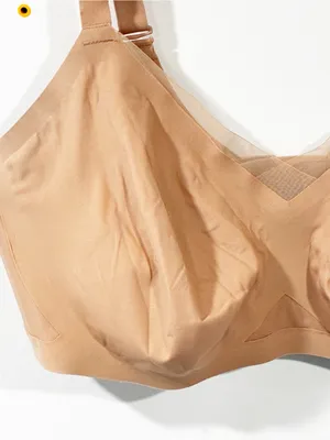 Honeylove Silhouette Bra Women 1X Tan Wireless Mesh Trim Bonded Support thumbnail 2
