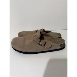 White Mountain Footbeds‎ Womens Size 9 Leather Taupe Suede Buckle Clog Mules thumbnail 6