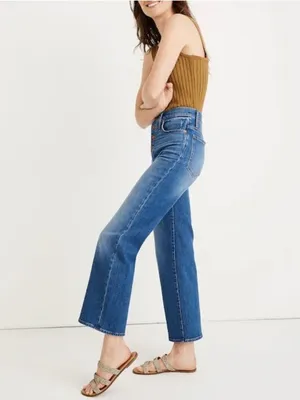 Madewell‎ Slim Wide Leg Jeans 23 Olympia High Rise Button Fly Quiet Luxury 90s thumbnail 11