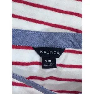 Nautica Striped Chambray Cuffed Sleeve Cotton Top Plus Size XXL thumbnail 6