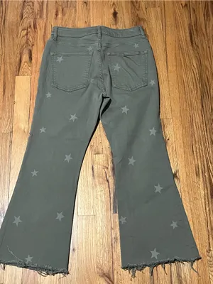 Warp + Weft Gray Star-Print Wide Leg Jeans thumbnail 3