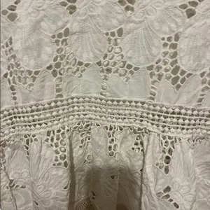 Luna moon bohemian Gypsy white lace flower floral top size small thumbnail 3