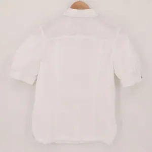 La Rok White Gold Button Shirt Womens‎ Size S Y2K Office Siren Cotton Stretch thumbnail 5