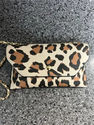 aerie Leopard Print Crossbody in Cream, Tan and Black thumbnail 2