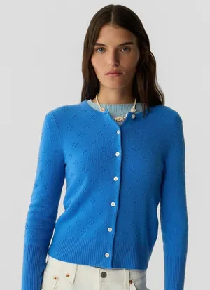 Guest in Residence Compass Jane Cashmere Cardigan Sweater in Sail Blue Size‎ XS thumbnail 1