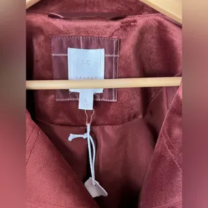 LC Lauren Conrad Velvet Moto Jacket Zip Front in Rose – Size L thumbnail 6