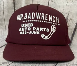Vintage Burgundy Mr. Bad Wrench Snapback Trucker Hat thumbnail 1