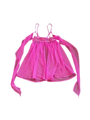 Victoria’s Secret Lingerie Hot Pink Sheer Mesh Babydoll Fairycore Rave Boudoir thumbnail 5