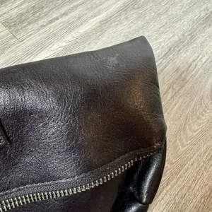 Patricia Nash Valerie Leather Foldover Wristlet Clutch Black Minimalist FLAW thumbnail 9