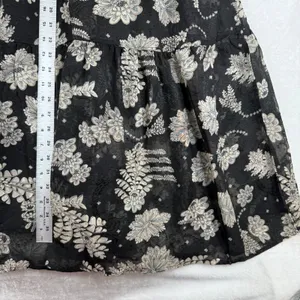 Polagram Black Floral‎ Tiered Maxi Dress Long Sleeve V-Neck Boho PSD3991-A Small thumbnail 4