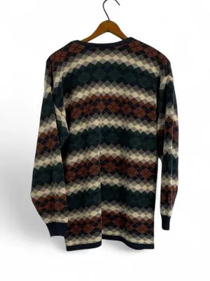 Christopher & Banks Vintage 90s Argyle Diamond Multicolor Women's XL Sweater thumbnail 3