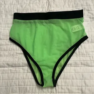 NWOT iheartraves lime green mesh rave bottoms thumbnail 1