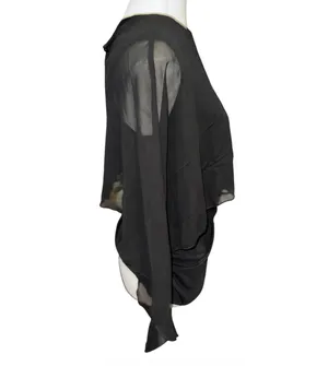 SheIn Black shawl blouse thumbnail 5