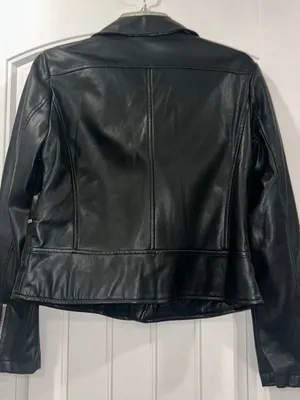 Scoop Faux Leather Women's Black Jacket Small thumbnail 4