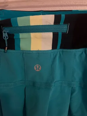 lululemon athletica Teal Athletic Skirt with Striped Waistband thumbnail 4