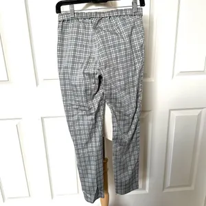 Uniqlo grey check  cropped drawstring pants thumbnail 3