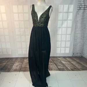 🔥5/$25 sale🔥 ark & co NWT black and gold bodycon mini with sheer black chiffon thumbnail 2
