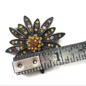 Vintage Joan Rivers Sunburst Crystal Brooch thumbnail 4