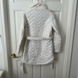 Athleta Mendocino Coat Zipper Front Belted Magnolia White Puffer Women’s Size XS thumbnail 2