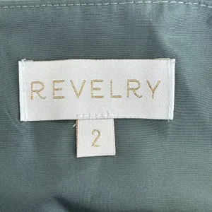 Revelry Valerie Chiffon Dress Eucalyptus Bridesmaid thumbnail 7