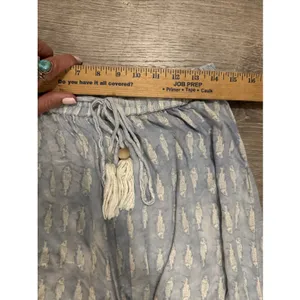 World Market Blue Watercolor Illustrated Sardine Culotte Pajama Pants S/M Soft thumbnail 4