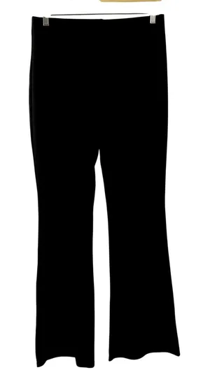 H &‎ M pull on black trousers elastic waist women's size large boot cut work thumbnail 1