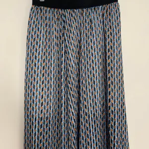 Maje Blue Jela Pleated Print Elastic-Waist High-Low Skirt Womens Size 36 thumbnail 11