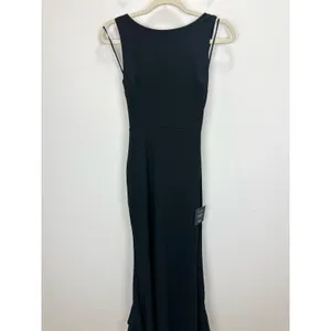 Lulus Exquisite Refinement Black Backless Bow Ruffled Maxi Dress Formal XS NWT thumbnail 8