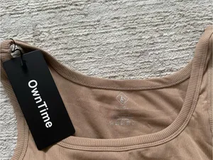 Own Time Sleeveless Ribbed Tank Top in Brown with Built in Bra (Size XS) thumbnail 4